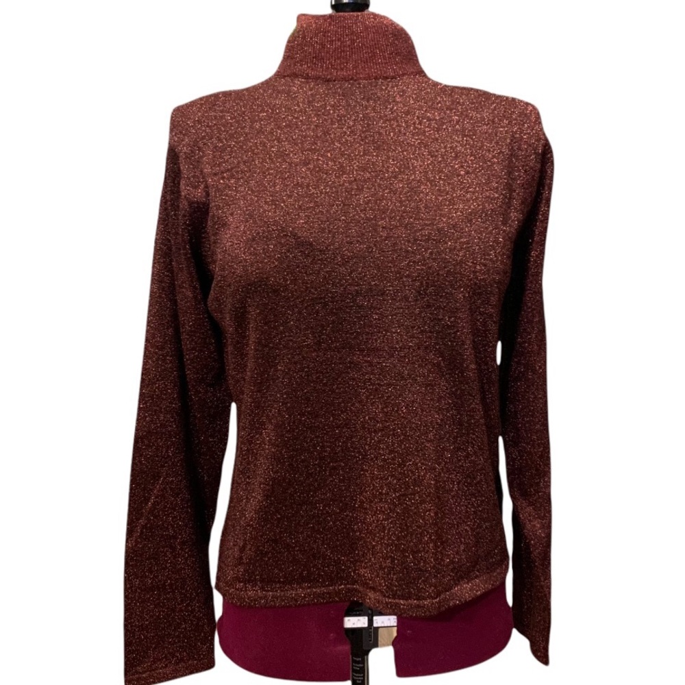 Talbot's Metallic Rust Turtleneck Sweater - Women